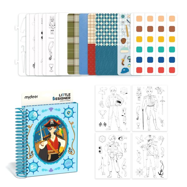 MiDeer Fashion Design Sketchbook with Watercolor Painting, Princess Dress-up Activity Book with Stencils and Stickers, Fashion Designer Kits for Kids 5 6 7 (Legend of The Seeker)