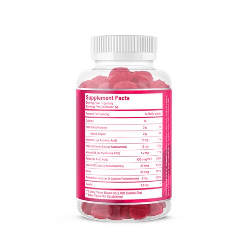 Avilana Vitamin B Complex Just for Women Vegan Gummies with Vitamin B12, B7 (Biotin), B6, B3 (Niacin), B5, B6, B8, B9 (Folate)s, Energy and Healthy Immune System (1 Pack)