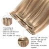 FUBILI seamless clip in hair extensions human hair Invisible PU Skin Weft Light Blonde Highlighted Golden Blonde hair extensions real hair 20 Inch 30g 5Pcs