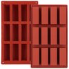 JOERSH 2pcs Granola Bar Mold, Rectangle Silicone Candy Molds for Baking Energy Bars Chocolate Bar Mold/Protein bars/Ganache/Brownie/Cheesecake/Cornbread/Pudding, 12-Cavity Butter Mould