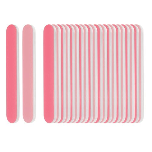 ForPro Professional Collection Mini Foam Board, Double-Sided Nail File, Pink, Black, 400/600 Grit, 3.5” l x .5” w, 50 Count