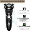 MAX-T Men's Electric Shaver - Corded and Cordless Rechargeable 3D Rotary Shaver Razor for Men with Pop-up Sideburn Trimmer Wet and Dry Painless 100-240V Black (Metal Black)