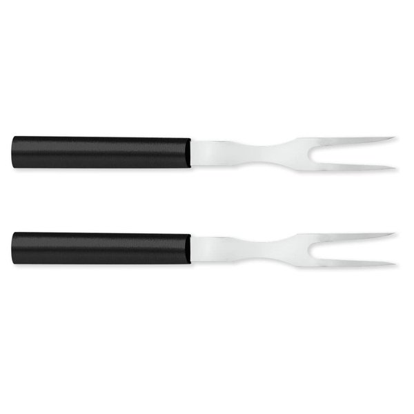 Rada Cutlery Carving Fork Stainless Steel Tine Steel Resin Made in USA, 9-1/2 Inches, Black Handle