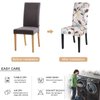 SearchI Printed Dining Room Chair Covers Set of 6, Stretch Kitchen Chair Covers Washable Parsons Chair Slipcover Removable Dining Chair Protectors for Hotel,Ceremony(Brown Flower)