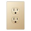 ENERLITES Elite Series Duplex Receptacle with Screwless Wall Plate, Residential Grade Duplex Outlet, Tamper-Resistant, Grounding, 15A 125V, UL Listed, 61580-TR-GDWP, Gold with Wall Plate