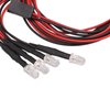 RC Car Light, 5 Sets 4 LED RC Car Light High Brightness Diameter 5mm White Red Light RC LED Lights Kits for Modified HeadlightsBody Parts