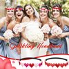 4 Pieces Valentine's Day Headbands Glitter Heart Love Headband Cute Head Bands Cupid Elastic Hair Accessories No Slip Headpiece for Women Girls Party, Pink, Red