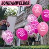 JONHAMWELBOR Happy 25th Birthday Balloon (30pcs 12inch) Hot Pink and Pink Latex Inflatable Clear Confetti Anniversary Party Helium Balloons Decorations Supply for 25 Year Old Women,Girl,Daughter,Her