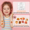 Partywind 408 PCS Thanksgiving Temporary Tattoos for Kids Gifts, Individually Cut Tattoo Stickers for Fall Autumn Party Supplies Favors Decorations, Thanksgiving Games Toys for Boys and Girls