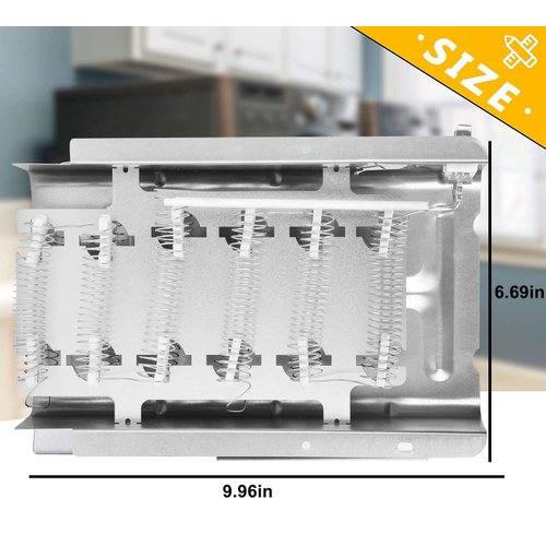 WP3401338 WP8573069 3401338 8573069 Dryer Heating Element for kitchen aid maytag whirlpool Replaces 528055 1201501 AP6013455 AP6008492 PS11741631 PS11746681, 3 Wire Heating Element Assembly