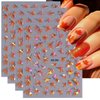 Fall Nail Art Stickers Decals Autumn Maple Leaf Nail Stickers 6PCS 3D Laser Maple Leaf Design 3D Nails Adhesive Stickers Thanksgiving Nail Art Supplies Manicure Accessories for Nail Art Decorations