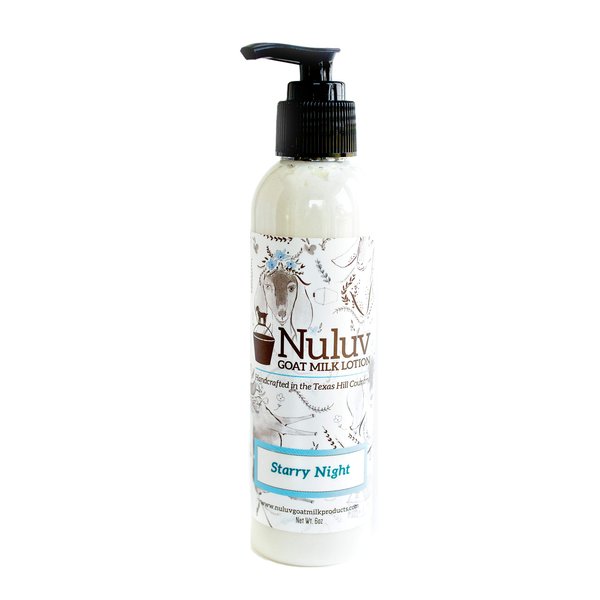 Nuluv Goat Milk Body Lotion Soothing for Hands and Body, Soft, Healthy Skin Cruelty-Free and Paraben-Free, Made in USA (Standard Pump, Starry Night)