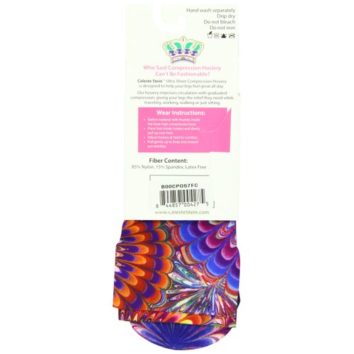 Celeste Stein Therapeutic Compression Socks, Austin Powers, 15-20 mmhg, 1-Pair