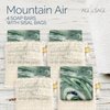 Age of Sage Natural Soap Bar w/Sisal Bag, Vegan Artisan Soap Bar Set for Men, Body Soap in Bar Soap Pouch, Natural Bath Soaps w/Essential Oils, 4 Plain Body Soap Bars, Mountain Air