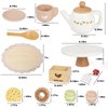 Dorjee Wooden Tea Set for Little Girls, Wooden Toys Toddler Tea Set Play Kitchen Accessories for Kids Tea Party with Play Food for Kid Age 3+ Gift