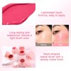 Boobeen Liquid Blush for Cheeks, Buildable & Blendable Face Blusher, Cheek Stamp Blush with Heart-shaped Applicator, Lightweight Air Cushion Blush for Velvet Matte Finish