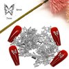 WOKOTO 100pcs Silver Butterfly Nail Charms For Acrylic Nails Butterfly Jewelrys 3d Nail Charms Nail Jewelry For Acrylic Nails Art 3d Butterfly Charms Silver Nail Studs Charms For Nails Designs