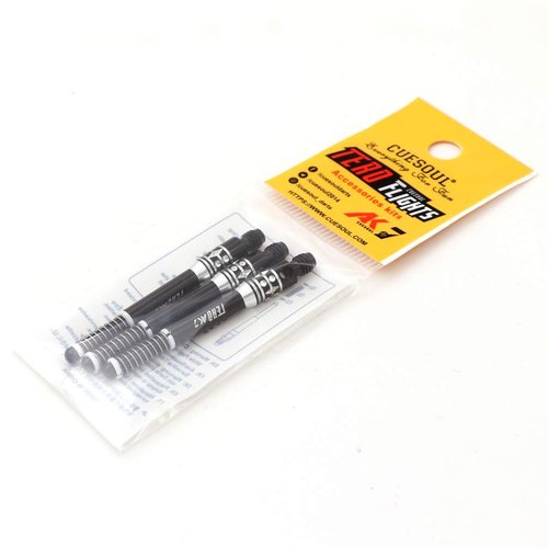 CUESOUL TERO AK7 Aluminum Dart Shafts Balck Built-in Spring Telescopic for Steel Tip Darts and Soft Tip Darts,Set of 3 pcs