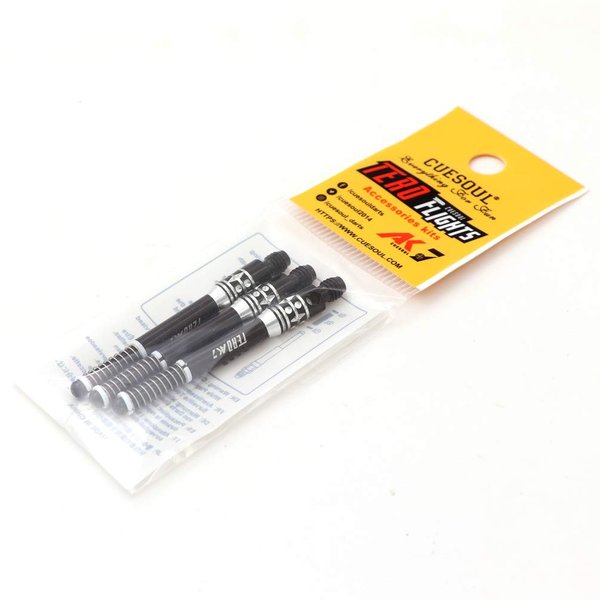 CUESOUL TERO AK7 Aluminum Dart Shafts Balck Built-in Spring Telescopic for Steel Tip Darts and Soft Tip Darts,Set of 3 pcs