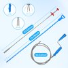Vastar 7 in 1 Drain Snake Kit, 5Pcs 24inch Hair Drain Clog Remover, 24inch Stainless Steel Drain Cleaner and 51.18inch Drain Cleaning Brush, Drain Unclogger for Sink, Bathtub and Kitchen Tube(Blue)