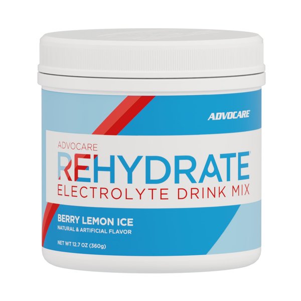 AdvoCare Rehydrate Electrolyte Drink Mix - Electrolytes Powder - Powder Drink Mix - Essential Amino Acids Supplement - Powdered Drink Mix for Water - Berry Lemon Ice - 12.7 oz