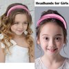 Atoden Pink Headband Padded Headband Satin Headbands Thick Headbands Plain Head Band Hair Bands Hair Accessories for Women Girls