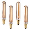 Lxcom Lighting E12 LED Bulb Dimmable Candelabra Light Bulbs Soft Warm 2200K T20 Tubular Shape Amber Glass 10W Incandescent Replacement Edison Bulb for Chandelier Pendant Lighting, 4 Pack