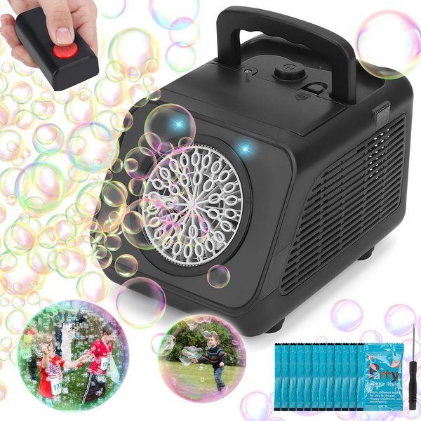 BananMelonBM Bubble Machine Automatic & Remote Control, Blow 18000+ Bubbles/Minute,Portable Bubble Maker for Kids Toddlers,for Indoor Outdoor Birthday Parties