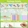 Qyeahkj 7pcs Spring Hummingbirds Arts and Crafts Suncatchers Big Gem Diamond Painting for Kids DIY Arts Crafts for Kids Ages 6-8, 8-12 Birds Stained Glass Gifts Exchange for Home School Window Decor