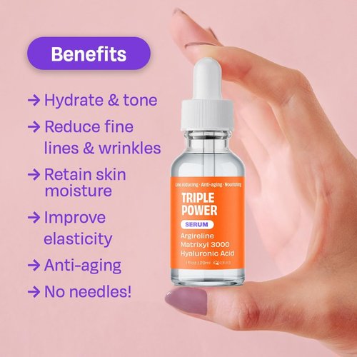 IQ Natural Martixyl 3000 Serum for Face, Argireline Peptides Serum for Face Anti Aging Serum, Argireline Serum, Face Serum for Women Men, Hydrating Serum for Face, Matrixyl Serum – 1oz (2 PACK)