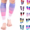 Doc Miller Calf Compression Sleeve Men and Women 20-30 mmHg, Shin Splint Compression Sleeve for Varicose Veins and Maternity 1 Pair ( Pink Violet White, Small)