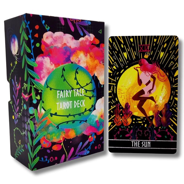La Muci Fairy Tale Tarot Cards Deck with Guidebook - Major and Minor Arcana Full Tarot Deck, Rainbow Tarot with 78 Cards, Tarot Cards Set Unique with Floral Design, Modern Tarot Cards for Beginners