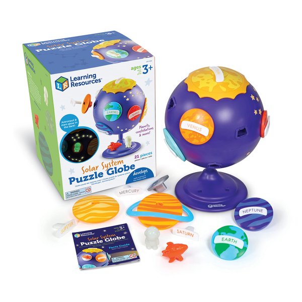 Learning Resources Solar System Puzzle Globe Space Toys for Toddlers, 21 Pieces, Age 3+, STEM Toys for Kids, Space Décor for Kids,Planets, 8.5 x 7.5 x 11.5 inches
