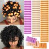 60 Pieces Hair Perm Rods Set for Natural Hair 3 Sizes Plastic Cold Wave Rods Non-Slip Hair Rollers for Women Heatless Perming Rods Hair Curlers for Long Medium Short Hair curly Rods