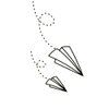 Oottati Waterproof Tiny Cute Fake Hand Neck Temporary Tattoos Stickers 2 Sheets Childhood Simple Origami Paper Airplane Trajectory