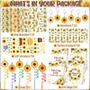 Erweicet Sunflower Party Favors 72 PCS Slap Braclets Temporary Tattoos DIY Stickers Keychains Straws Gift Bags for Summer Autumn Sunflower Theme Party Baby Shower Goodies Bag Filler