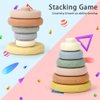 Mini Tudou 6 Pcs Stacking & Nesting Circle Toy,Soft Building Rings Stacker & Teethers,Squeeze Play with Early Educational Learning Stacking Tower, Best Gift for 6+ Months Boys&Girls