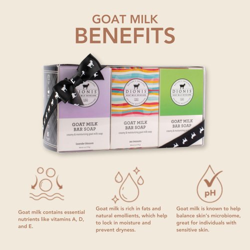 Dionis Goat Milk Fresh & Floral 3 Pack Bar Soap Bundle – Paraben Free, Cruelty Free, Made in the USA - Nourishes, Moisturizes & Hydrates Dry Skin