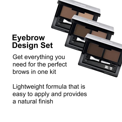 Pupa Milano Eyebrow Design Set - Essentials For Brow Grooming, Sculpting, and Shaping - Professional Tweezers, Angled Brush and Comb, Powder, Wax - Dermatologist Tested - 003 Dark Brown - 0.039 oz