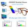 FEISEDY Retro Square Thick Big Frame Blue Light Blocking Reading Glasses Anti Glare Digital Eyestrain Reader B2523 Leopard 1.25x