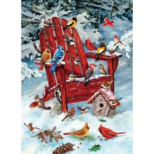 Cobble Hill 1000 Piece Puzzle - Adirondack Birds - Sample Poster Included