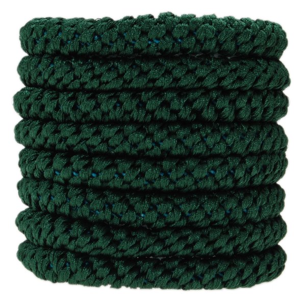 L. Erickson Grab & Go Pony - Hunter Green - 8 Pack Ponytail Holder Hair Ties