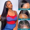 SUNKASA 13x4 Lace Front Wigs Human Hair Pre Plucked Straight HD Frontal Wigs for Black Women Human Hair Glueless Wig Natural Black 18 Inch