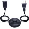Twidec/Foot Switch Floor Black Foot Pedal Push Switch Round Inline Lamp Light On-Off Control Foot Switch 3A 125VAC with 5.9FT 16AWG 2-Prong Polarized Extension Cord N-012-1.8MX