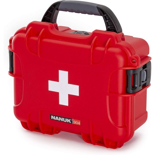 Nanuk 904 Waterproof First Aid Prepper Survival Gear Dust and Impact Resistant Case - Empty - Red