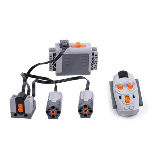 Sparkleiot Technical Power Up Set, 5-in-1 Motor Kit, 2 M Motor, 1 AA Battery Box, 1 IR Remote Control, 1 Receiver, for MOC Building Blocks