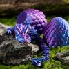 Executive Desk Toys Easter Egg, 3D Printed Dragon, 3D Dragon Eggs with Dragon Inside, Dragon Toy Dragon Egg Fidget Toy, Fidget Toys for Autism/ADHD (Laser Purple)