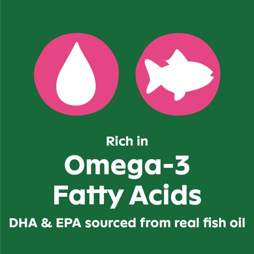 GREENIES Supplements Dog Skin & Coat Supplements With Fish Oil & Omega 3 Fatty Acids, 40 Count Chicken-Flavor Soft Chews for Adult Dogs