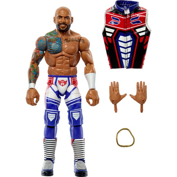 Mattel WWE Elite Action Figure & Accessories, 6-inch Collectible Ricochet with 25 Articulation Points, Life-Like Look & Swappable Hands
