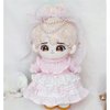 niannyyhouse 20cm Plush Doll Clothes Solid Lace Dress Headwear 8in Doll Accessories Dress Up (Light Blue)